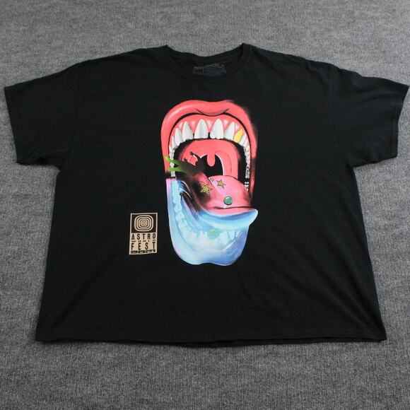 Travis Scott Astroworld Fest Shirt Mens XXL Concert Tee 2021 Graphic Black Music - Picture 1 of 9